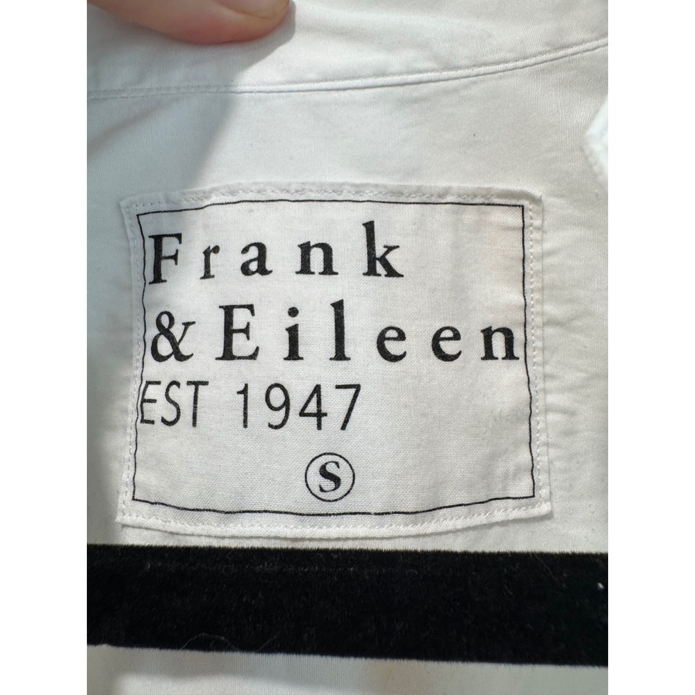 Frank & Eileen Victoria White Cotton Tuxedo Bib Front Shirt Womens Small S - Picture 10 of 11